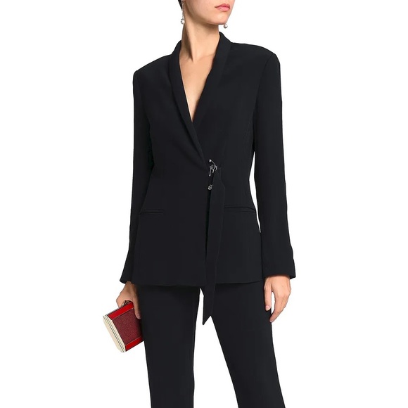 Cushnie Et Ochs Bruna Buckled Black Crepe Blazer - Picture 2 of 6
